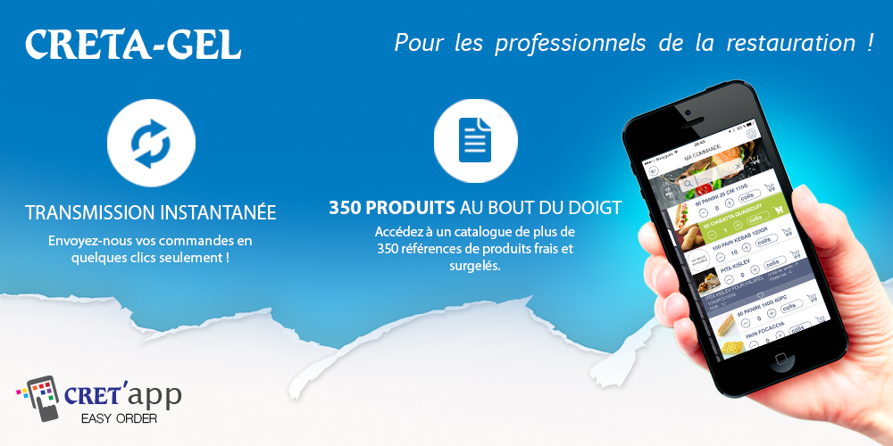 Creta gel - Application mobile Android et iOS